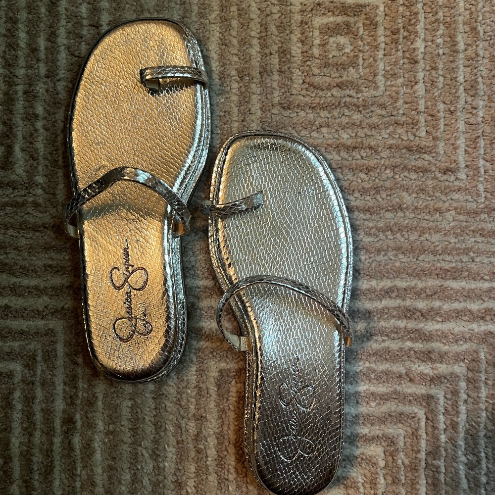 Silver Metallic Sandals